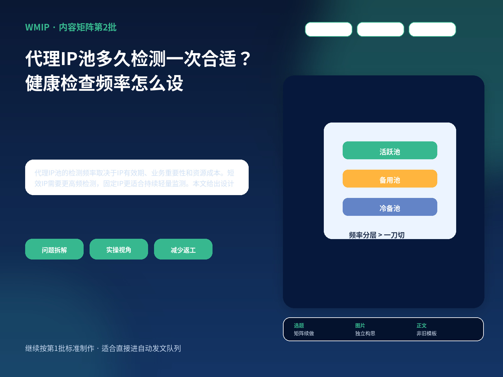 代理IP池多久检测一次合适？健康检查频率怎么设