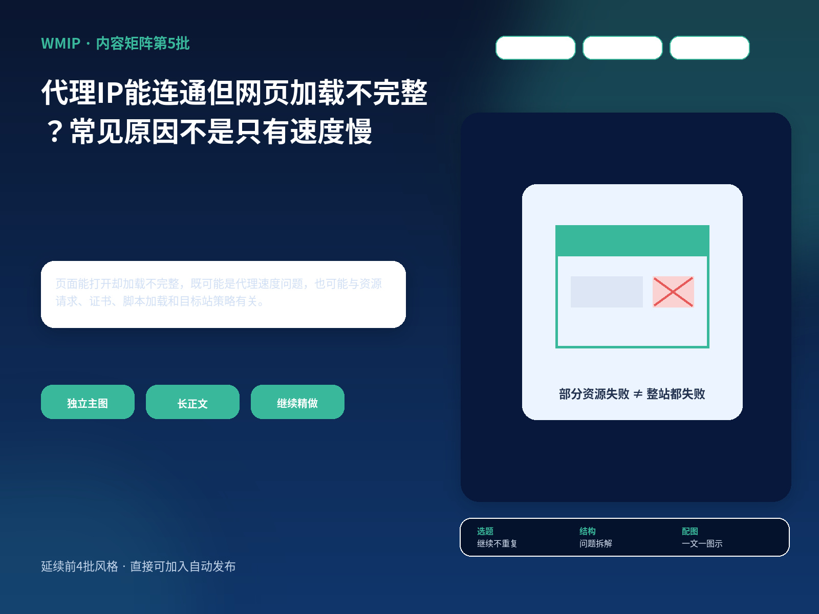 代理IP能连通但网页加载不完整？常见原因不是只有速度慢