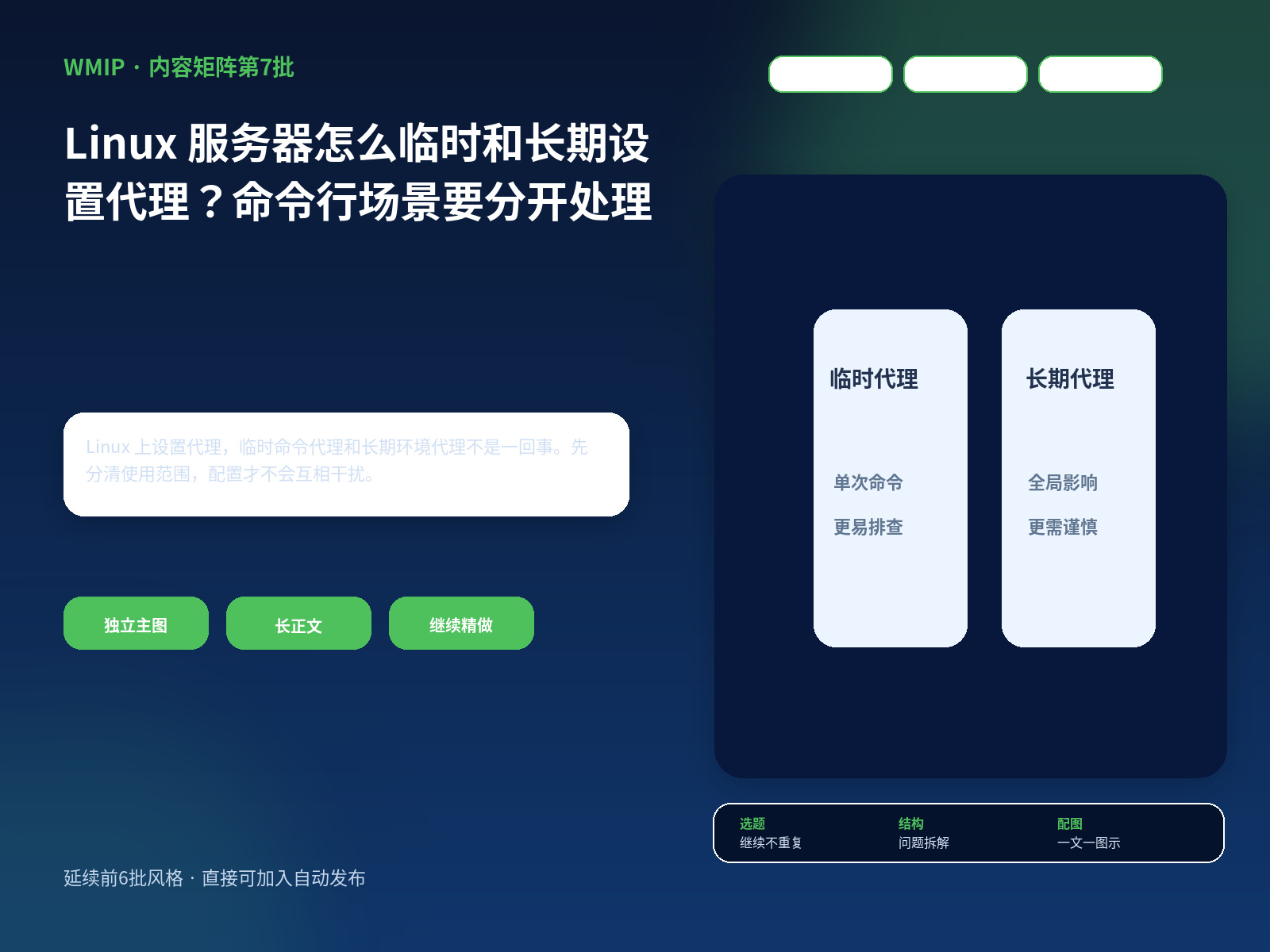 Linux 服务器怎么临时和长期设置代理？命令行场景要分开处理