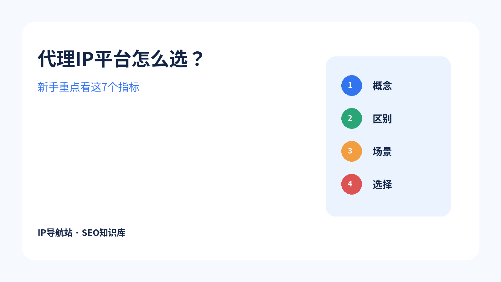 代理IP平台怎么选？新手重点看这7个指标