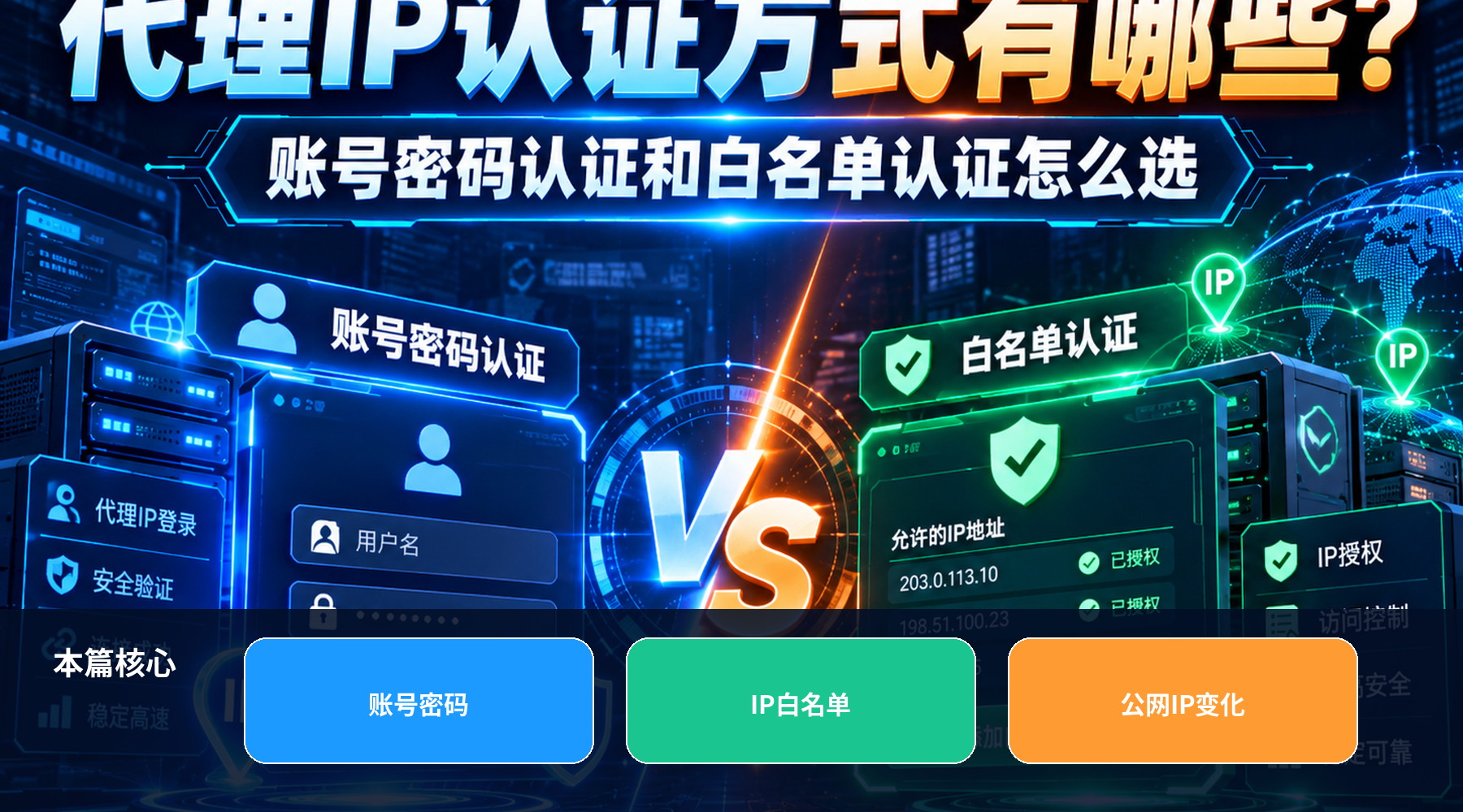 代理IP认证方式有哪些?账号密码认证和白名单认证怎么选