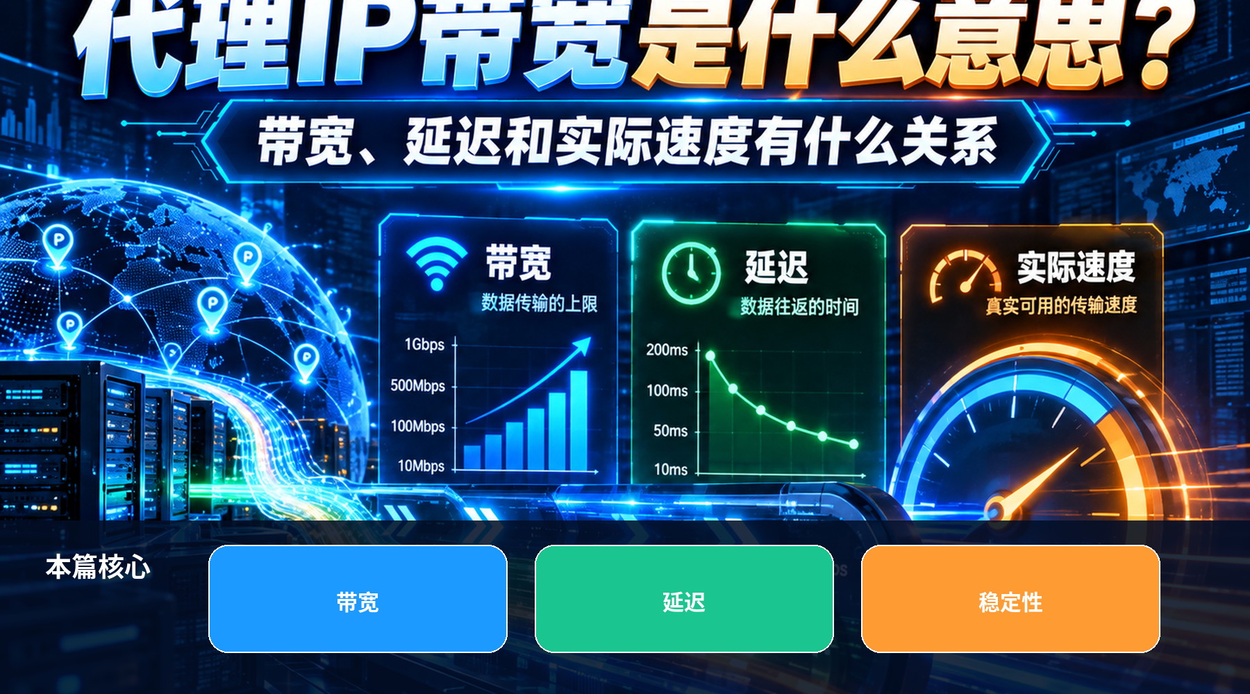 代理IP带宽是什么意思?带宽、延迟和实际速度有什么关系