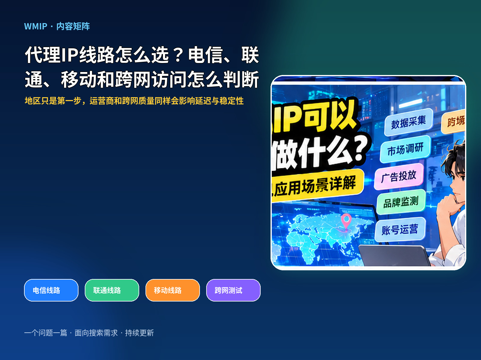 代理IP线路怎么选？电信、联通、移动和跨网访问怎么判断