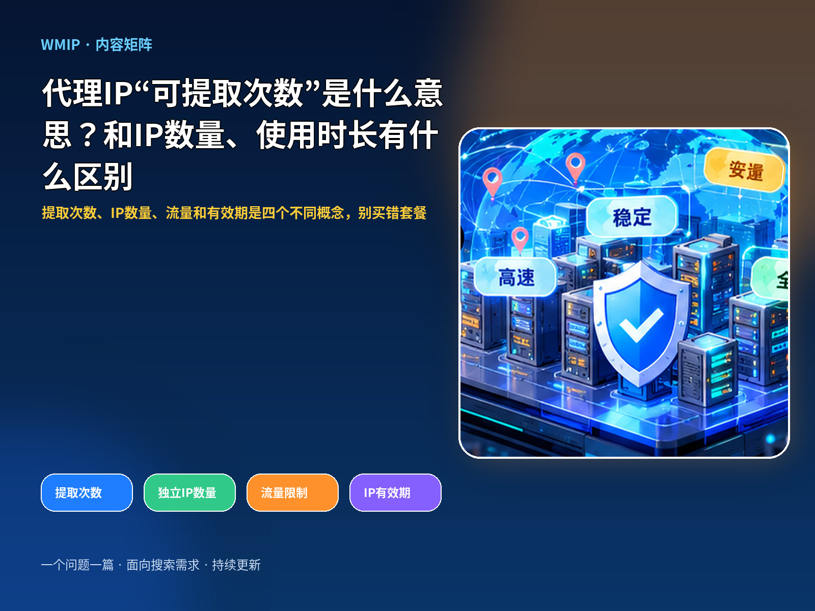 代理IP“可提取次数”是什么意思？和IP数量、使用时长有什么区别
