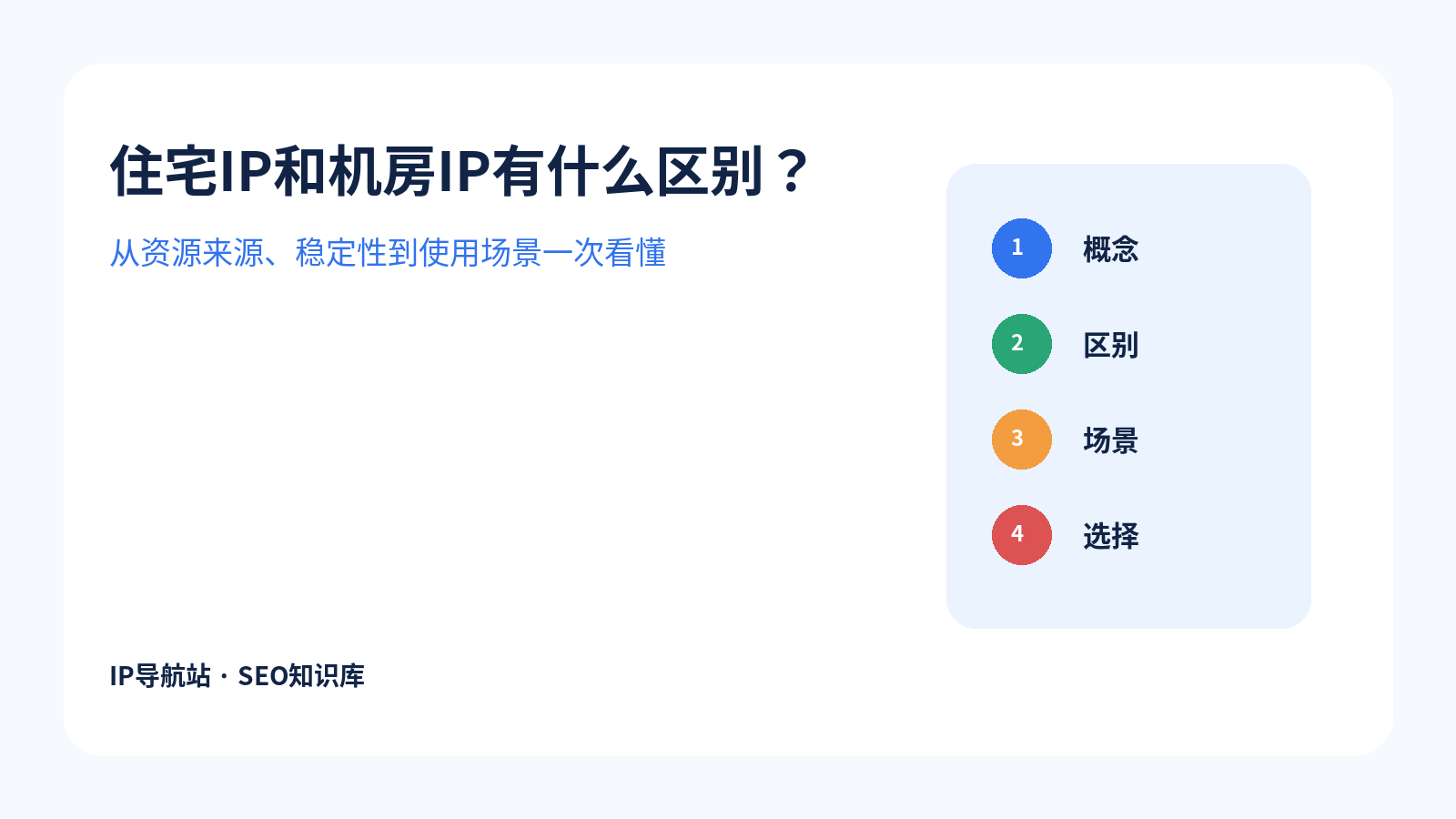 住宅IP和机房IP有什么区别？新手怎么选？