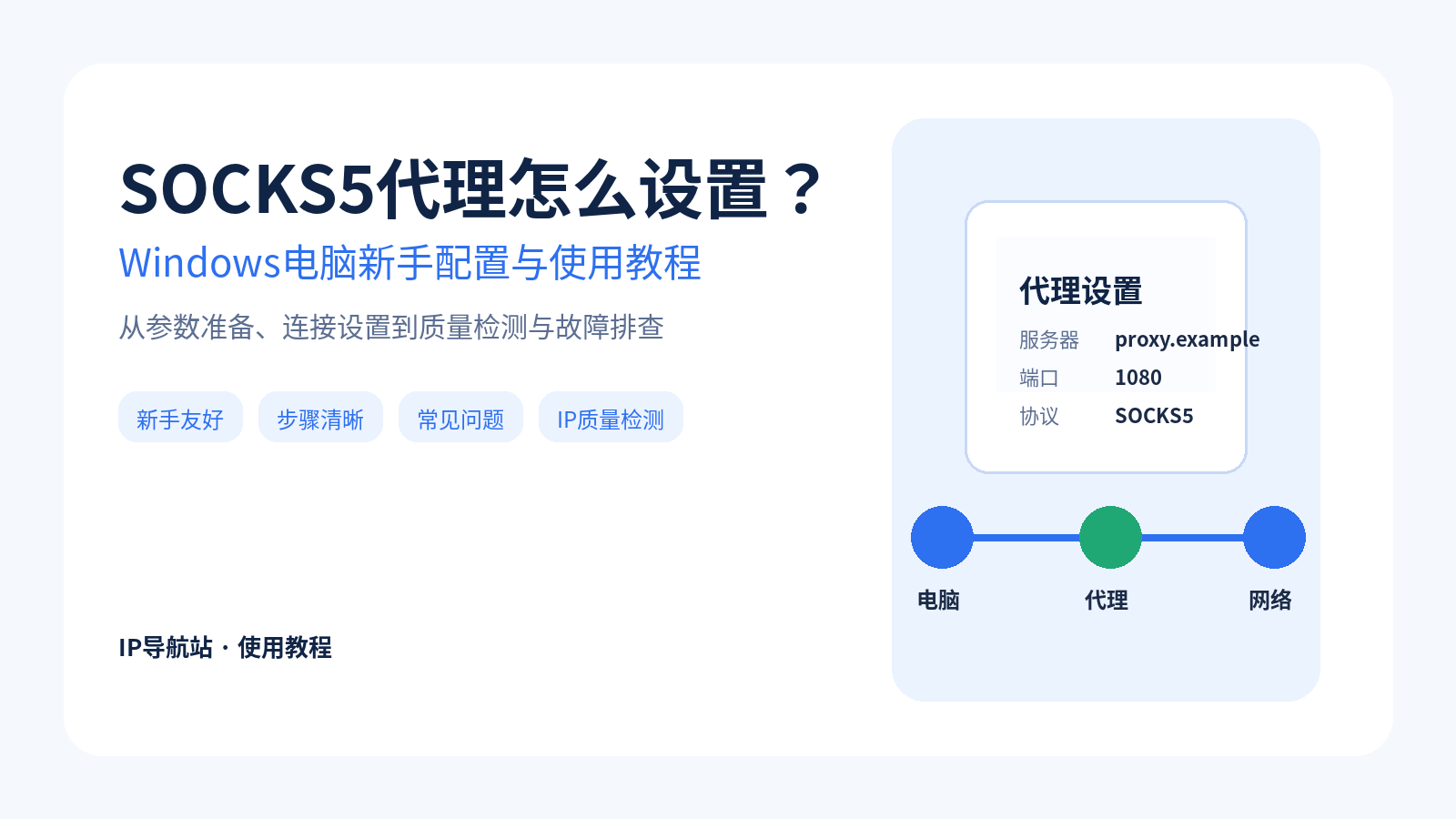 SOCKS5代理怎么设置？Windows电脑新手配置与使用教程